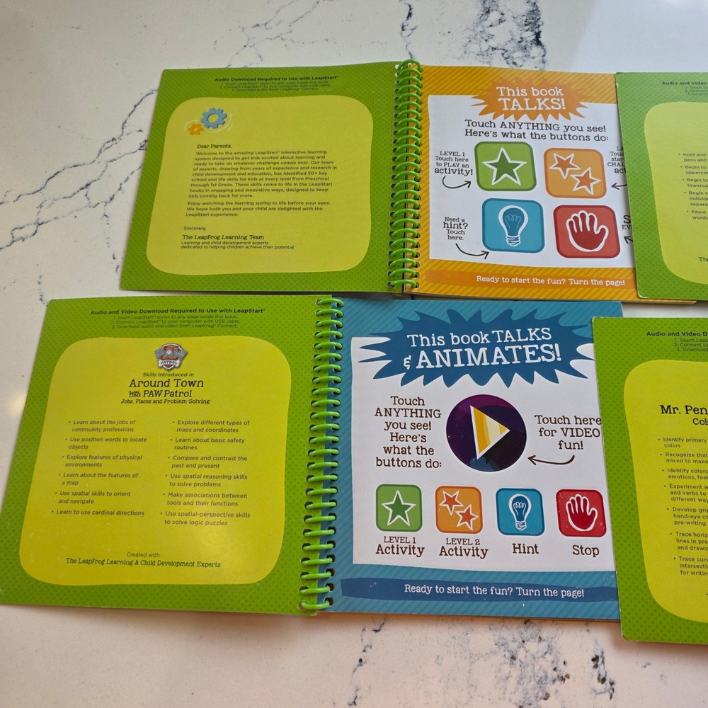 LeapFrog LeapStart Learning Books PAW Patrol Mr Pencil Activity Set - set of 4 - Picture 8 of 13